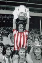 Bobby Kerr signed 12x8 colourised photo pictured celebrating with the FA Cup after Sunderland's