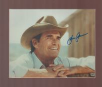 James Garner signed 12x10 overall mounted colour photo. James Garner (born James Scott Bumgarner,