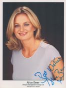 Presenter, Alice Beer signed 8x6 colour promo photograph. Beer (born 17 May 1965) is an English