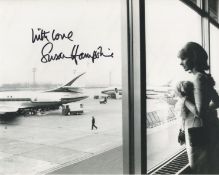 Susan Hampshire signed 8x10 photo pictured in an airport departure lounge!. Good condition. All