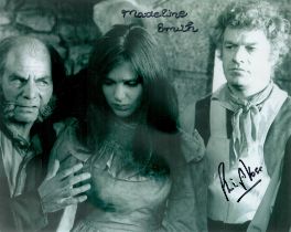 Madeleine Smith and Philip Voss Signed 10 x 8-inch Black and White Photo. Signed in black ink.. Good