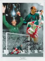 Football Bruce Grobbelaar signed 16x12 Liverpool Clown Prince colourised montage print. Good