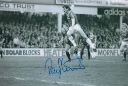 Ray Stewart signed 12x8 black and white photo pictured in action for West Ham United. Good