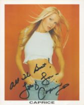 Model, Caprice Bourret signed 10x8 colour promo photograph. Caprice Bourret (born October 24,