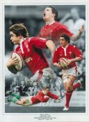 Rugby Shane Williams signed 16x12 Welsh Rugby Legend colour montage print. Good condition. All