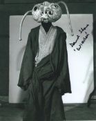 Star Wars A New Hope 8x10 photo signed by actor David Stone as Wioslea. Good condition. All