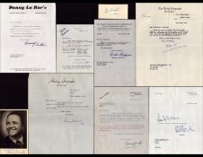 TV /Entertainment collection 7, signed typed letters from some great names such as Johnny Douglas,