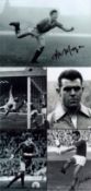 Football Legends collection 5 assorted 8x6 inch signed photos includes Harry Gregg, John Connelly,
