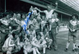 Jim McCalliog signed 12x8 black and white photo pictured with his Southampton F. C teammates after