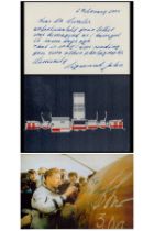 Sigmund Jahn Card (East German Cosmonaut)signed 6x4 inch colour photo and ALS Approx. Size 5. 5x3. 5