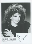 Connie Francis signed 7x5 black and white promo photo. Francis is an American former pop singer,