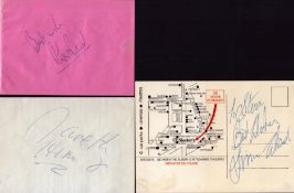 TV Entertainment collection signed album pages and post card signatures included are Simon Ward,