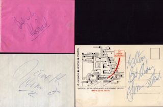 TV Entertainment collection signed album pages and post card signatures included are Simon Ward,