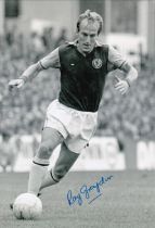 Football Autographed Ray Graydon 12 X 8 Photograph: B/W, Depicting Aston Villa's Ray Graydon In Full