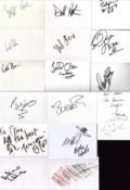 ENTERTAINMENT Collection of 6 sets of signed white 6x4 inch cards including names of Jamiroquai, The