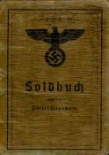 German Army Paybook / Identity Card - Soldbuch 3 ugleich Personal ausweis 1940s Includes various