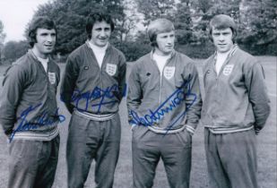 Football Autographed England 12 X 8 Photograph: B/W, Depicting A Wonderful Image Showing Derby