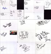ENTERTAINMENT Collection of 6 sets of signed white 6x4 inch cards including names of