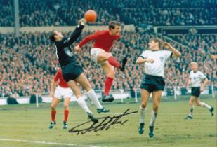 Football Autographed Geoff Hurst 12 X 8 Photograph: Colour, Depicting England Centre-Forward Geoff