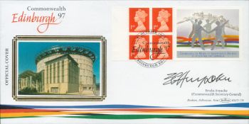 Emeka Anyaoku signed Commonwealth FDC. 21/10/97 Edinburgh postmark. Good condition. All autographs