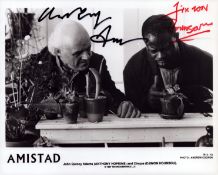 Anthony Hopkins and Djimon Hounsou signed 'Amistad' 10x8 inch promo photo. Good condition. All