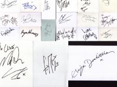 MUSIC Collection of 20 signed white 6x4 inch cards including names of Fergie, Paula Abdul, Danny