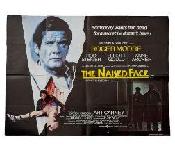The Naked Face 30x40 colour promo poster. Roger Moore, Rod Steiger, Elliot Gould, Anne Archer, Art