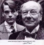 Jeremy Irons and John Gielgud signed 8x8 inch approx promo photo from the Brideshead Revisited. Good