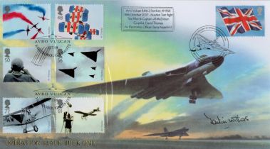 Martin Withers signed Operation Black Buck One Buckingham FDC Double PM Avro Vulcan Farnborough