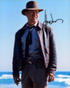 Harrison Ford signed 10x8 inch colour photo form Indiana Jones and The Last Crusade. Good condition.