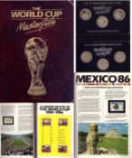 1986 World Cup Masterfile, FIFA edition. It contains many pages of information, stamps and coins all