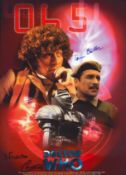 Tom Baker and Nicholas Courtney signed 12x8 inch Doctor Who Promo Photo. Good condition. All