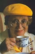 Thora Hird signed 6x4 inch colour photo. Good condition. All autographs come with a Certificate of