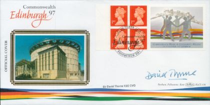 Sir David Thomas signed Commonwealth Edinburgh 97 FDC. 21/10/97 Edinburgh postmark. Good
