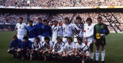 Aston Villa European multi signed team photo. Signatures such as Gary Shaw, Pat Heard, Tony