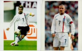 David Beckham Photos, Four unsigned Photos approx size 10 x 8 inches, Plus Official Matchday