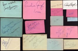 Collection of various signatures including names of Evelyn Laye, Sandra Gough, Ann Blyth, Larry