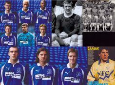 Everton Football Collection of signed 7x5 inch pictures and magazine cut outs including names of