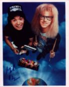 Mike Myers signed 10x8 inch Wayne's World photo. Good condition. All autographs come with a