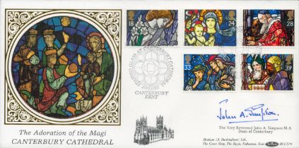 Rev John Simpson signed Canterbury Cathedral FDC. 10/11/92 Canterbury postmark. Good condition.
