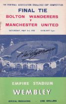 Football Autographed Bolton Nat Lofthouse 1958: An Official Programme For The 1958 Fa Cup Final,