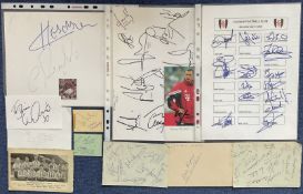 Footballers/Speedway Riders. Assorted 3 x Football team sheets. Signatures include Rufus Brevett,