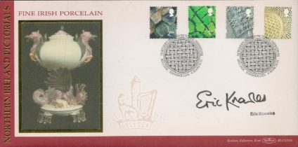 Eric Knowles signed Northern Ireland pictorial definitives FDC. 6/3/01 Enniskillen postmark. Good