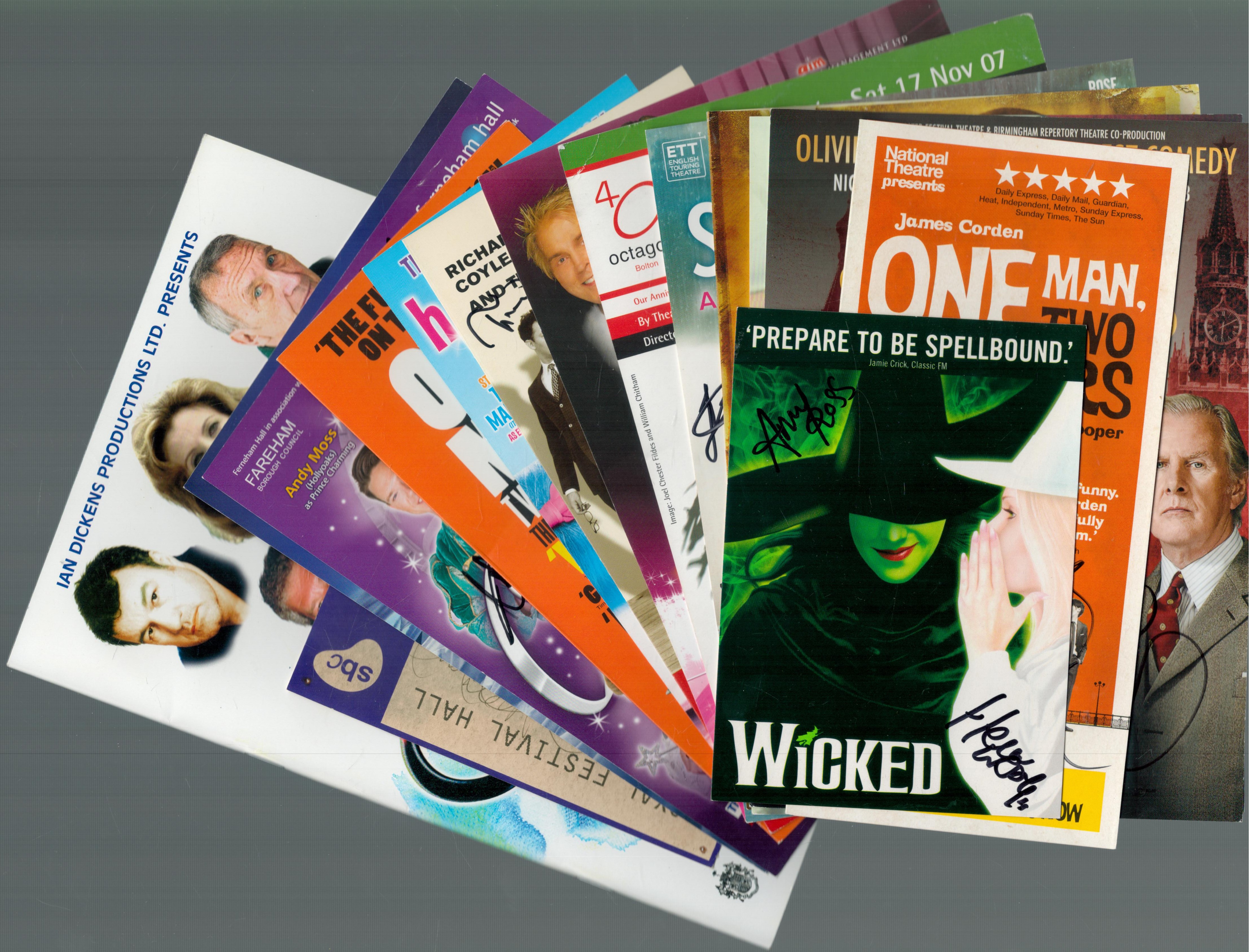 Entertainment Theatre. 13 Theatre leaflets plus 1 programme. Signatures Include Amy Ross, Helen