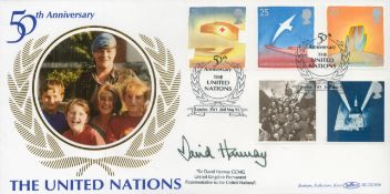Sir David Hannay signed United Nations FDC. 2/5/95 London SW1 postmark. Good condition. All