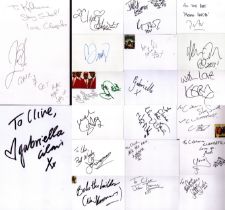 MUSIC Collection of 20 signed white 6x4 inch cards including names of Cleopatra, John Themis, John