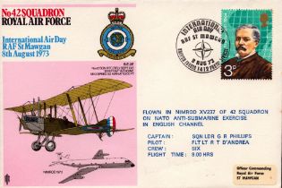 Aviation Flown FDC No.42 Squadron RAF, International Air Day RAF St Mawgan 8th August 1973. Date