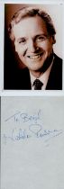 Nicholas Parsons signed Autograph page plus Sepia Colour Photo. 6x4 Inch. Dedicated. Good condition.