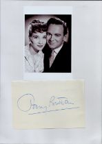 Tony Britton signed Autograph page plus Black & White Photo. 6x4 Inch. Good condition. All