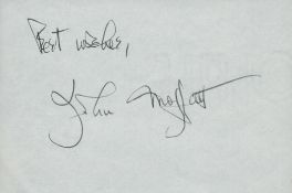 John Moffatt signed Autograph page Approx. 4x2.5 Inch. Good condition. All autographs come with a